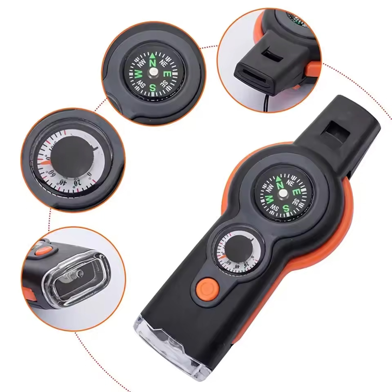 صفارة نجاة 7 في 1 مع ضوء LED و - مراجعة Outdoor Adventure Show وسعره