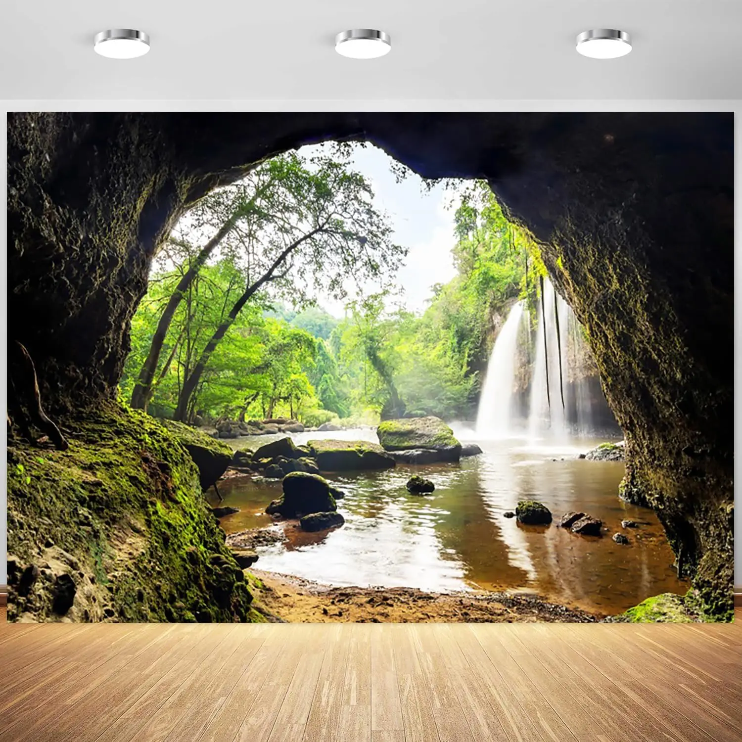 خلفية تصوير لغابة وشلال وجبل و - مراجعة Outdoor Adventure Background وسعره
